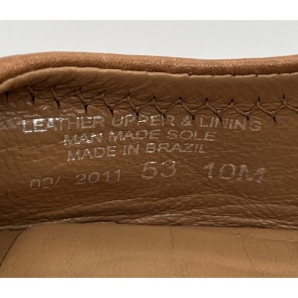 Tory Burch Brown Leather Sally Wedge Gold Logo Peep Toe Pump Women Size 10M - Picture 9 of 10